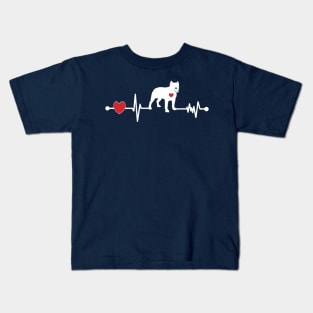 Pitbull Dog Heartbeats Design Kids T-Shirt